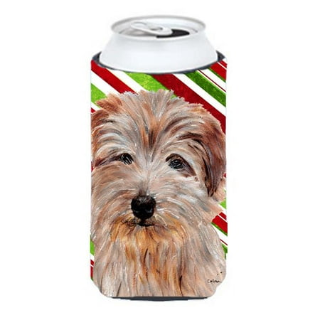

Norfolk Terrier Candy Cane Christmas Tall Boy bottle sleeve Hugger - 22 To 24 Oz.