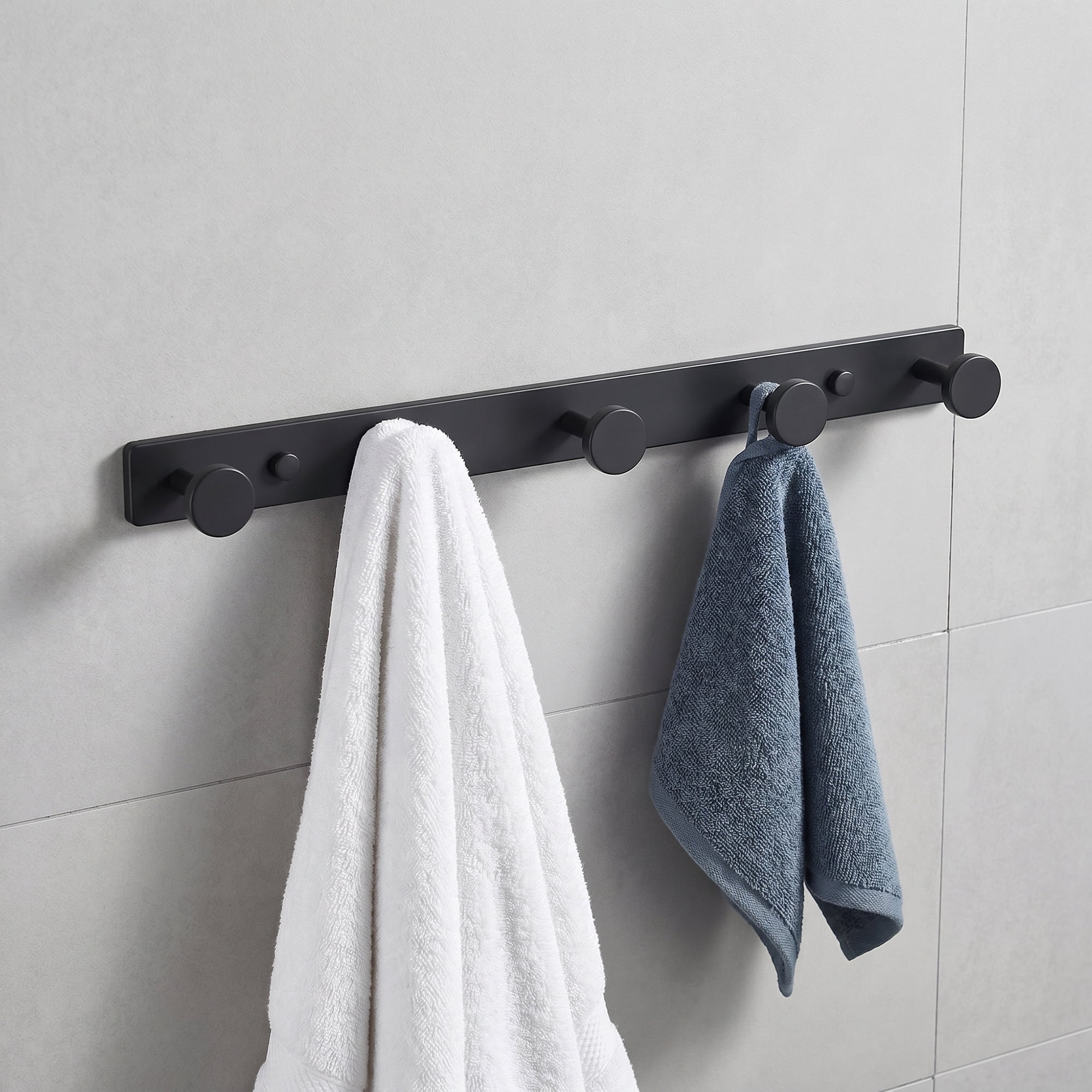 Unique Bargains Coat Rack Wall Mount Aluminum Hook Hat Rack for Entryway Black 13" x 1.2"
