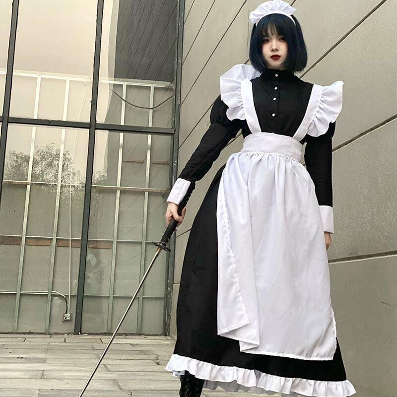 Buy Womens Anime Cosplay Costume Maid Outfit Lolita Dress S White at  Amazonin