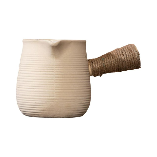 GROWTH TANK Ceramic Teapot Loose Leaf Tea Pot Tea Maker Kettle Porcelain Teapots Tea Infuser Beige Wide