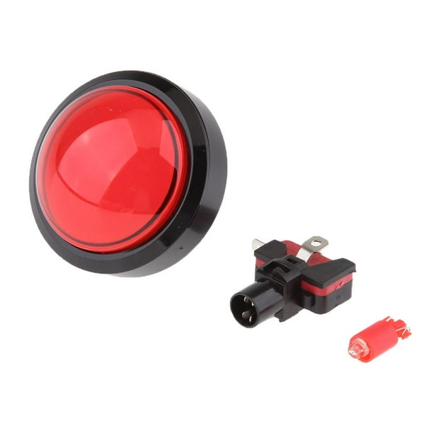 Interruptor De Botón De Reinicio Automático Iluminado Con LED Sunnimix Gigante En Forma De Cúpula 60 Mm Rojo