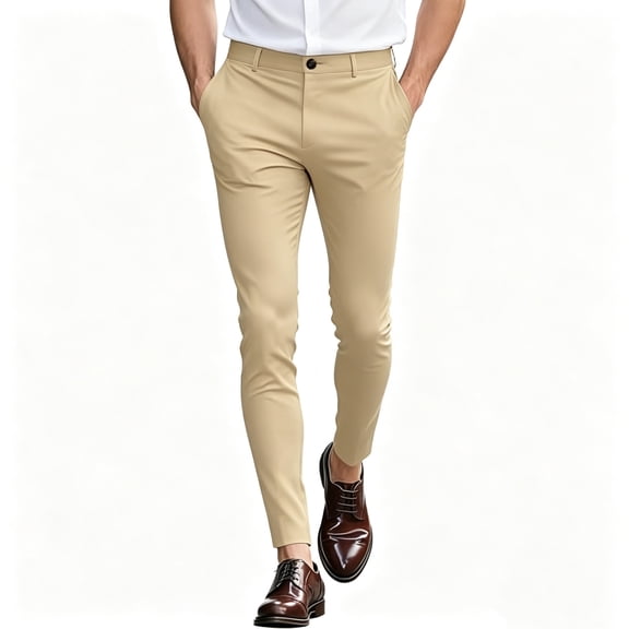 GINGTTO Mens Dress Pants Slim Fit Stretch Flat Front Chino | Super Stretchy,Wrinkle Resistant,Suitable for Business,Weddings,Golf,Dates and Casual