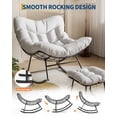 thumbnail image 3 of COZONY Oversized Rocking Chair with Ottoman, 350 lbs Heavy Duty Upholstered Lounge Chair, Modern Indoor Outdoor Rocking Chair for Bedroom Living Room Balcony, 3 of 22