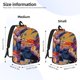 thumbnail image 2 of Disketp Colorful Gecko Jungle Art print Canvas Backpack Lightweight Travel Daypack Student Rucksack Laptop Backpack-, 2 of 5