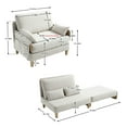 thumbnail image 5 of MOONMISS Chenille Upholstered 3-in-1 Convertible Sleeper Foldable Sofa Bed Recliner Chair with 3 Pillows-Beige, 5 of 6