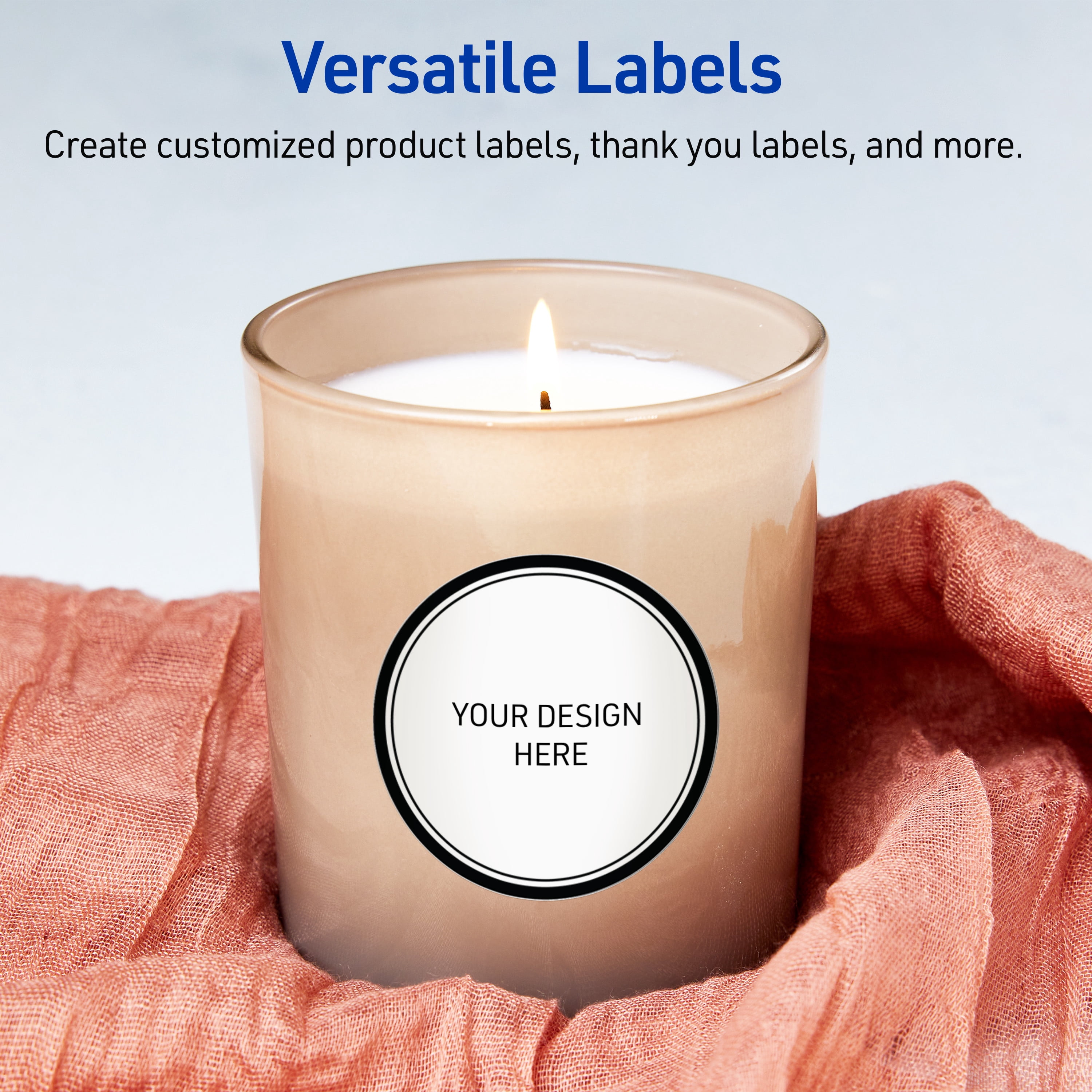 Avery 3" Diameter Labels, Double Black Border, 60 ct, Glossy, Double Black Border