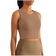 thumbnail image 1 of Débardeur pour Femmes, Coussin de Poitrine Col Rond Couleur Unie Blouse de Sport, 1 of 6