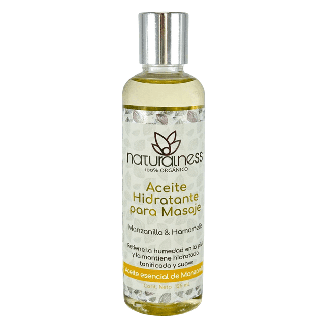 Aceite para masaje corporal hidratante base de extractos herbales 100% naturales Aroma Manzanilla naturalness (Tamaño 125ml)