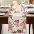 thumbnail image 3 of Mother's Day Table Runner, Spring Botanical Summer Flower Leaf Plant Washable Cotton Linen Table Runners 72 Inches Long, Dresser Scarf Runner for Dining/Coffee/Kitchen/TV Stands/Cabinets 13''x72'', 3 of 9