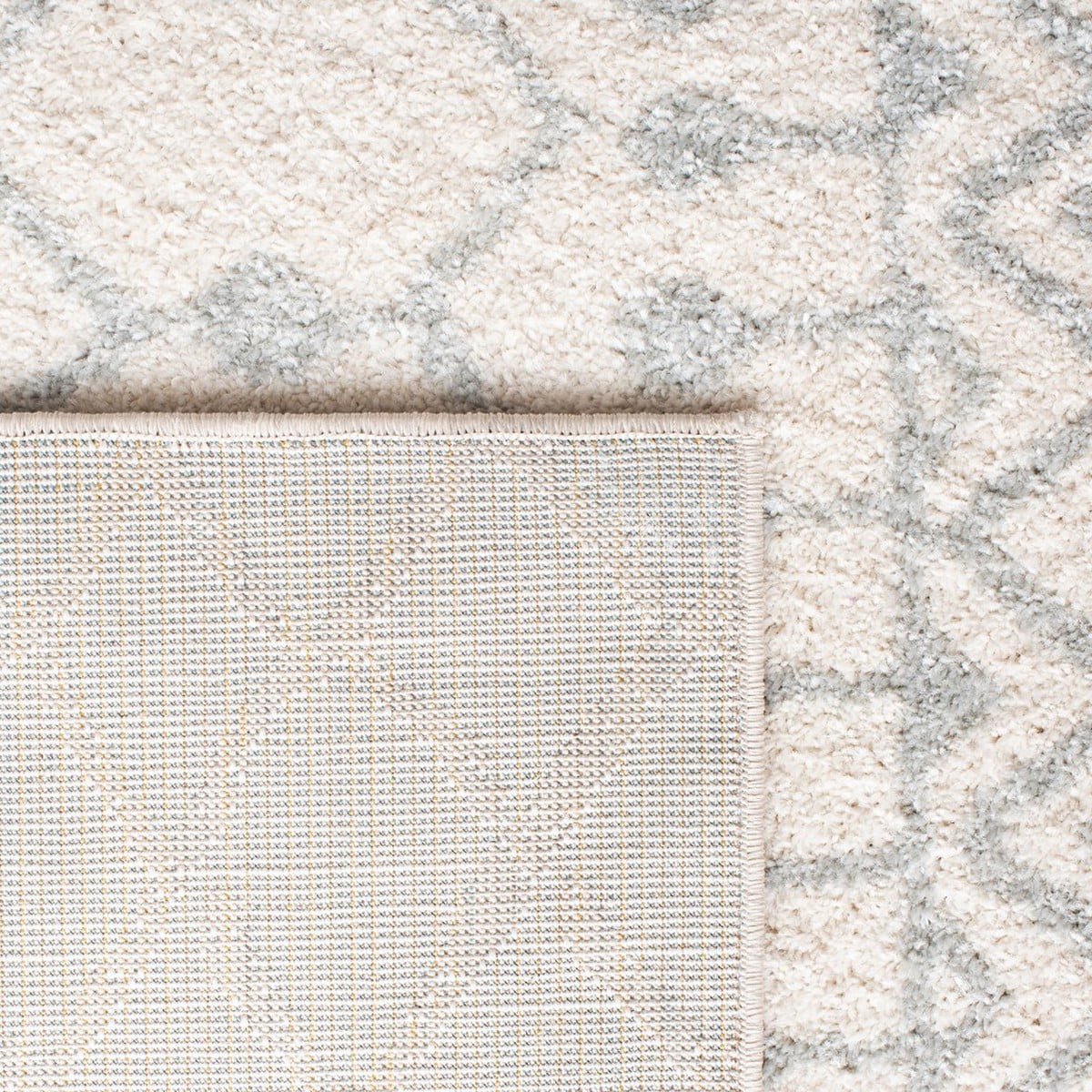 SAFAVIEH Tulum Glen Moroccan Geometric Area Rug, 3' x 3' Round, Ivory/Light Grey