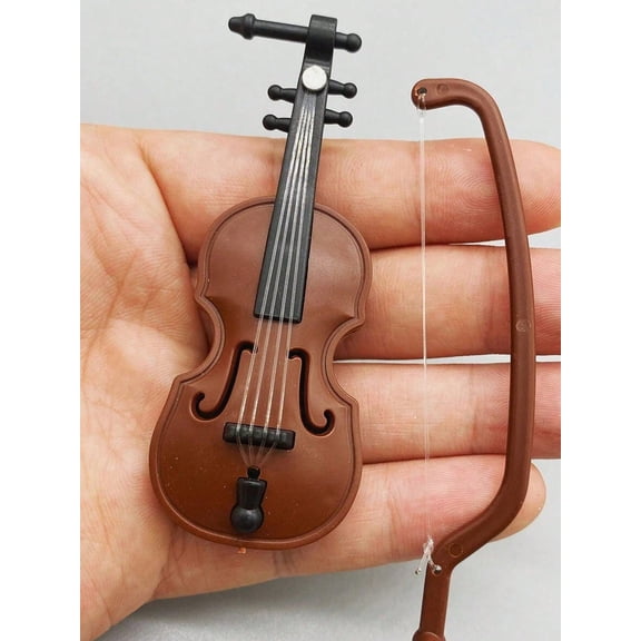 3PCS Mini Violin Model Miniature Toy Bow And Case Perfect Mini Musical Instrument For Dollhouse Decoration And Collectors Mini Miniature,3.2 *8.5CM