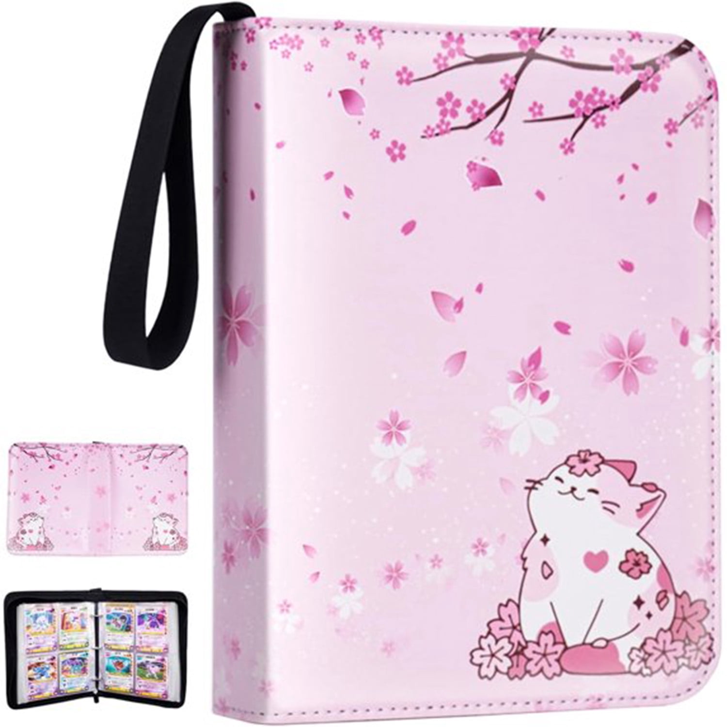 Card Binder 4 Pocket With 50 Removable Sleeves-Can Hold 400 Cards,3...