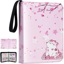 Card Binder for Girls Gifts, 4 Pocket Collectible Trading Cards Holder with 55 Sleeves, Holds 440 Cards