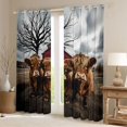 thumbnail image 2 of Castle Fairy Highland Cattle Curtains Pack of 2 (42x84 Each),Windmill Curtains Blackout, 2 of 6
