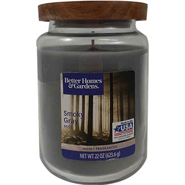 Better Homes & Gardens 22 oz Smoky Grey Mist SingleWick Candle