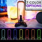 Tilted Nation RGB Headset Stand and Gaming Headphone Stand for Desk Display with Mouse Bungee Cord Holder - Gaming Headset Holder with USB 3.0 Hub for Xbox, PS4, PC - Perfect Gaming Accessories Gift