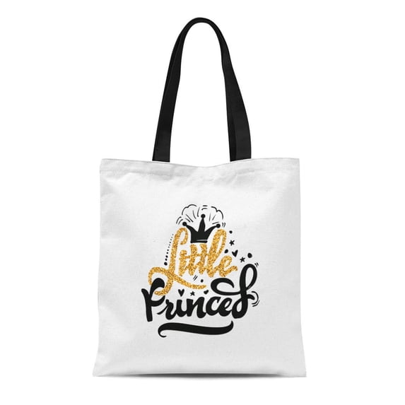 KDAGR Canvas Tote Bag Little Princess Gold Paint Similar to the Unique Custom Reusable Shoulder Grocery Shopping Bags Handbag