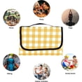thumbnail image 2 of Manta De Picnic Amarilla Estera De Playa Impermeable Estera De Picnic Tela Escocesa Liviana Lavable con Asa Adecuada para Caminatas Acampar Al Aire Libre, Parque 150 Cm * 200 Cm, 2 of 4