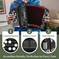 thumbnail image 3 of Rowadtim 22 Keys Accordion, 8 Bass Student Piano Accordions Suitable for Beginners and Students; Lightweight and Portable,  with  Backpack and Adjustable Straps (Gray), 3 of 7
