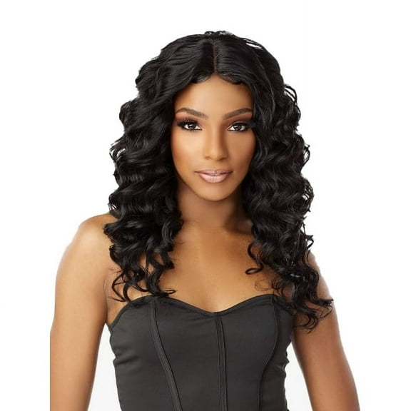 Sensationnel Human Hair Empire 3-Way Parting Lace Closure - OCEAN WAVE 12" (Color:1 JET BLACK)