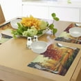 thumbnail image 4 of Ambesonne Fall Place Mats Set of 4, Misty Day in the Forest, Standard Size, Orange Yellow Green, 4 of 6