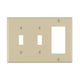 thumbnail image 1 of Placa de pared Leviton de 3 elementos, 2 botones, 1 dispositivo Decora/GFCI, color marfil, 1 of 1