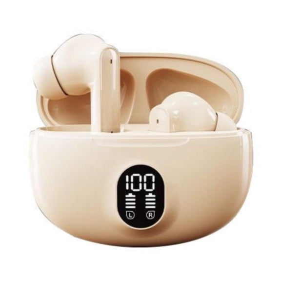 True Wireless Earbuds with LED Display, Bluetooth 5.3 Headphones, Deep Bass, Noise Cancelling, Ergonomic Fit, Long Battery Life, Universal Fit for Adults