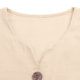 thumbnail image 6 of Only Moment Button Down Shirts for Women 3/4 Sleeve V Neck Ruffle Sleeves Cotton and Linen Dress Shirts Oxford Shirts Long Sleeve Work Blouses Collared Tops Tunics with Pocket Beige,L, 6 of 9