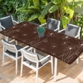 thumbnail image 2 of Brown Table Cloths for 8 Foot Rectangle Tables, Spring Flora Patio Waterproof Elastic Fitted Tablecloths, Washable Rectangular Table Cover for Camping, 2 of 8