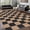 Black Brown, variant on Large Easy Jute Bedroom Rug 8x10 Modern Checkered Floor Cover with Non-Slip Backing, Foldable Neutral Geometric Accent Rug, Stain-Resistant Indoor Outdoor Carpet for Living Room, Deck