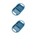 thumbnail image 4 of Moyic Escurridor portátil plegable antiadherente limpieza de verduras colador colador de cocina accesorios con hebilla amarillo Azul 2piezas Moyic CBP190609, 4 of 5