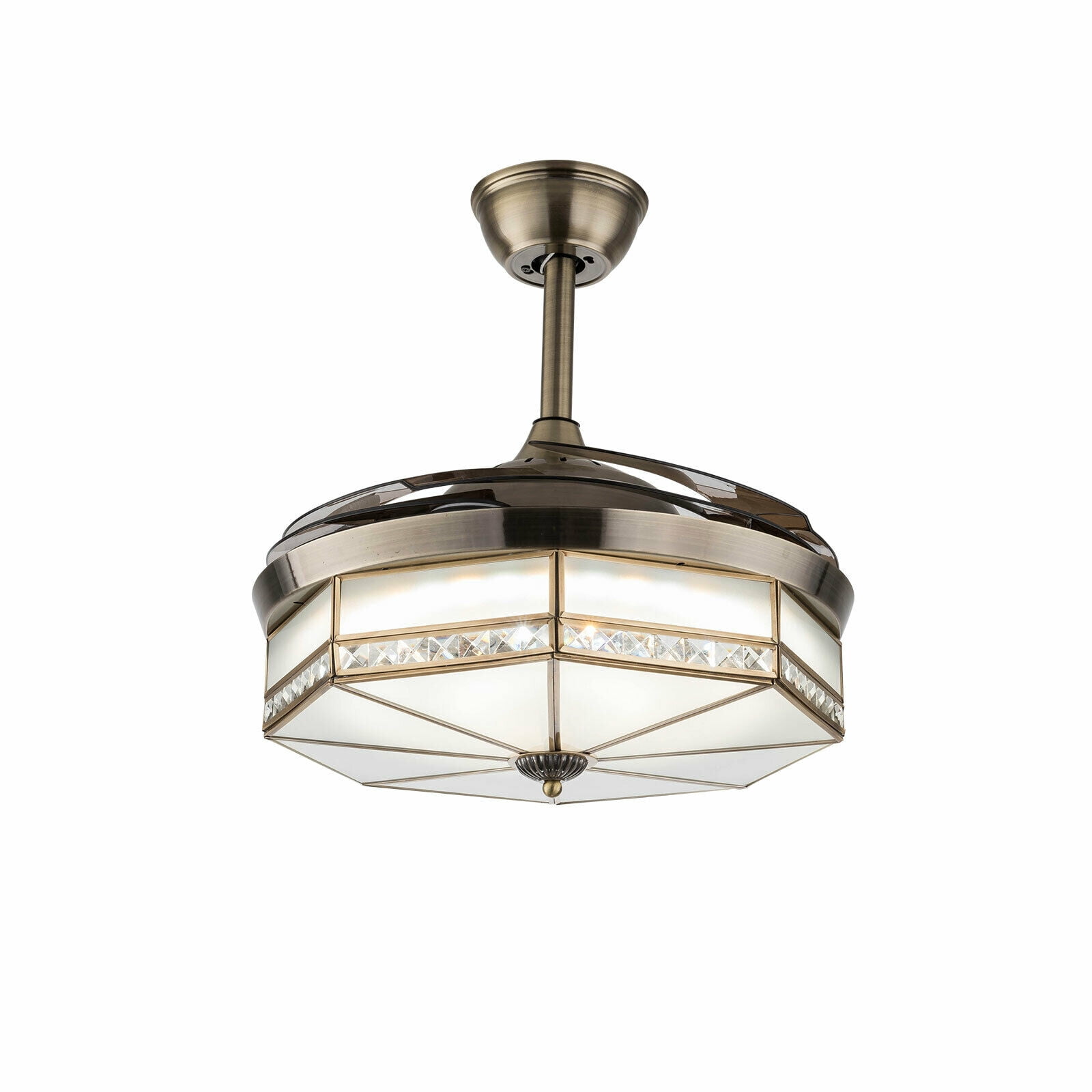 42"Tiffany Style Chandelier Classic Modern Indoor Ceiling Fan with LED light Ceiling light with Fan pendent celling lighting lamp light fixture Remote Control 3 Speed Adjustable