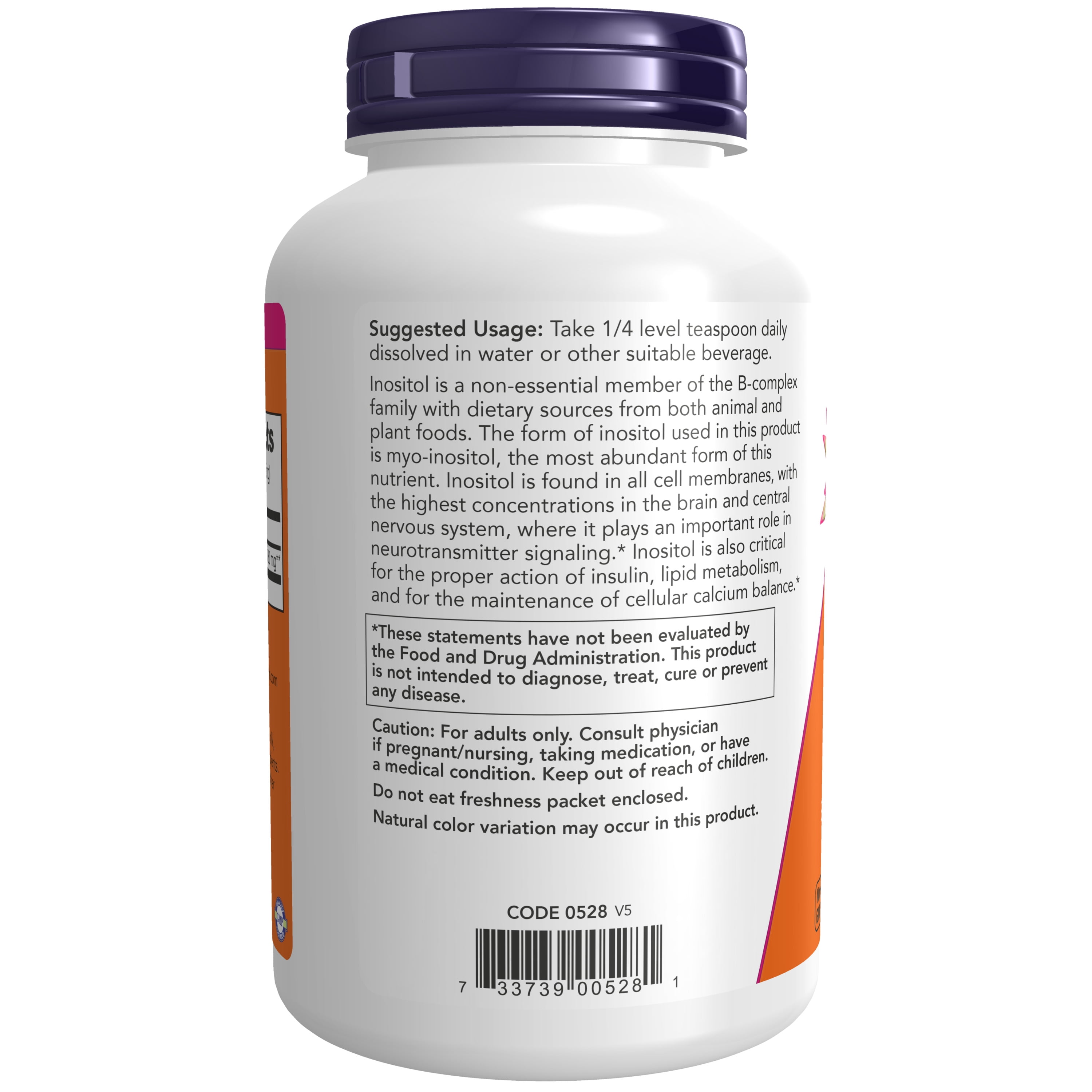 NOW Supplements, Inositol Powder, Neurotransmitter Signaling*, Cellular Health*, 8-Ounce