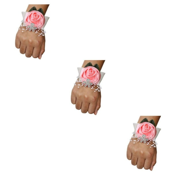 Toystoory Encantador ramillete de muñeca con rosa, accesorio hermoso y femenino, elástica ligera para bailes de graduación N5 rosa Type1 NO1