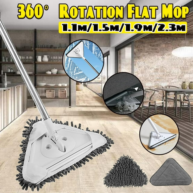 Wall Dust Mop Cleaner with Long Handle, Triangle Wall Mop Washing Kit for Window Cleaning Ceiling Duster