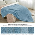 thumbnail image 4 of Sherpa Fleece King Size Blanket - Super Soft & Warm Striped Fleece, Cozy Plush Fluffy Large Bed Blanket All Season Use (Light Blue, 104x90 Inches), 4 of 14
