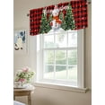 thumbnail image 6 of Valances for Windows Merry Christmas Cute Snowman Xmas Tree Red and Black Buffalo Plaid Rod Pocket Cafe Window Treatments Valance Curtains for Kitchen Bathroom Laundry Basement Windows 54"x18", 6 of 9