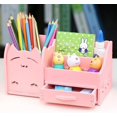 thumbnail image 3 of Stylish Desk Organizer For Office, Cute Design Desk Caddy With Drawers, Multi-Layer Stationery Storage For Pens, Erasers, Rules (Pink), 3 of 5