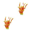 thumbnail image 2 of stanreset 1/2/3/5 ABS Fishtank Artificial Water Plant Decorative Simulation Colorful Replacement Aquatic Plants Grasses Ornament Red 2PCS, 2 of 6