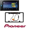 Pioneer AVH-200EX Multimedia DVD Receiver with 6.2" WVGA Display, and Built-in Bluetooth Cache Night Vision 170° Viewing Angle Universal Car License Plate Frame Mount Rear View Camer