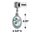 thumbnail image 4 of Snowman Waving Christmas Holiday Italian European Style Bracelet Oval Charm Bead, 4 of 4