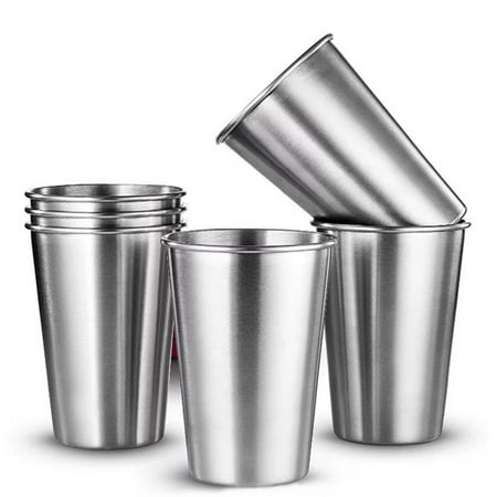 

6Pcs Stainless Steel Cup Reusable Metal Beer Tumbler Stackable Drinking Cups