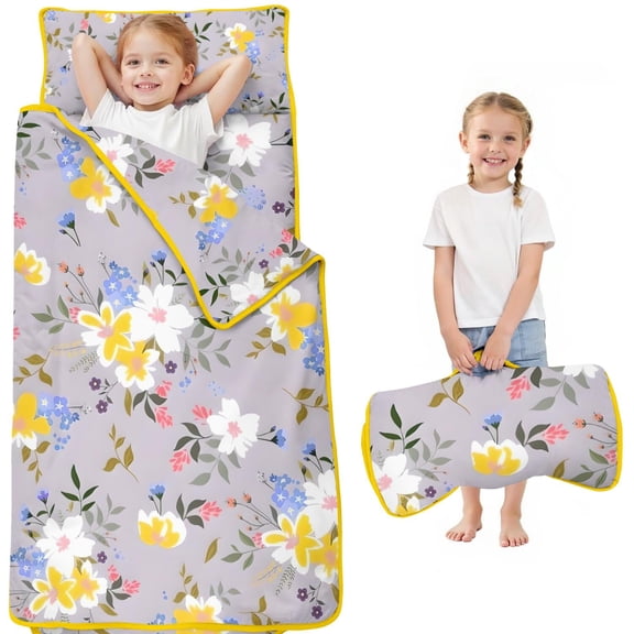 Pioneer Flower Floral Print Pattern Toddler Nap Mats for Kids Preschool,Sleeping Mat Bag or Kids,Toddler Sleeping Bag,Toddler Nap Mat or Daycare