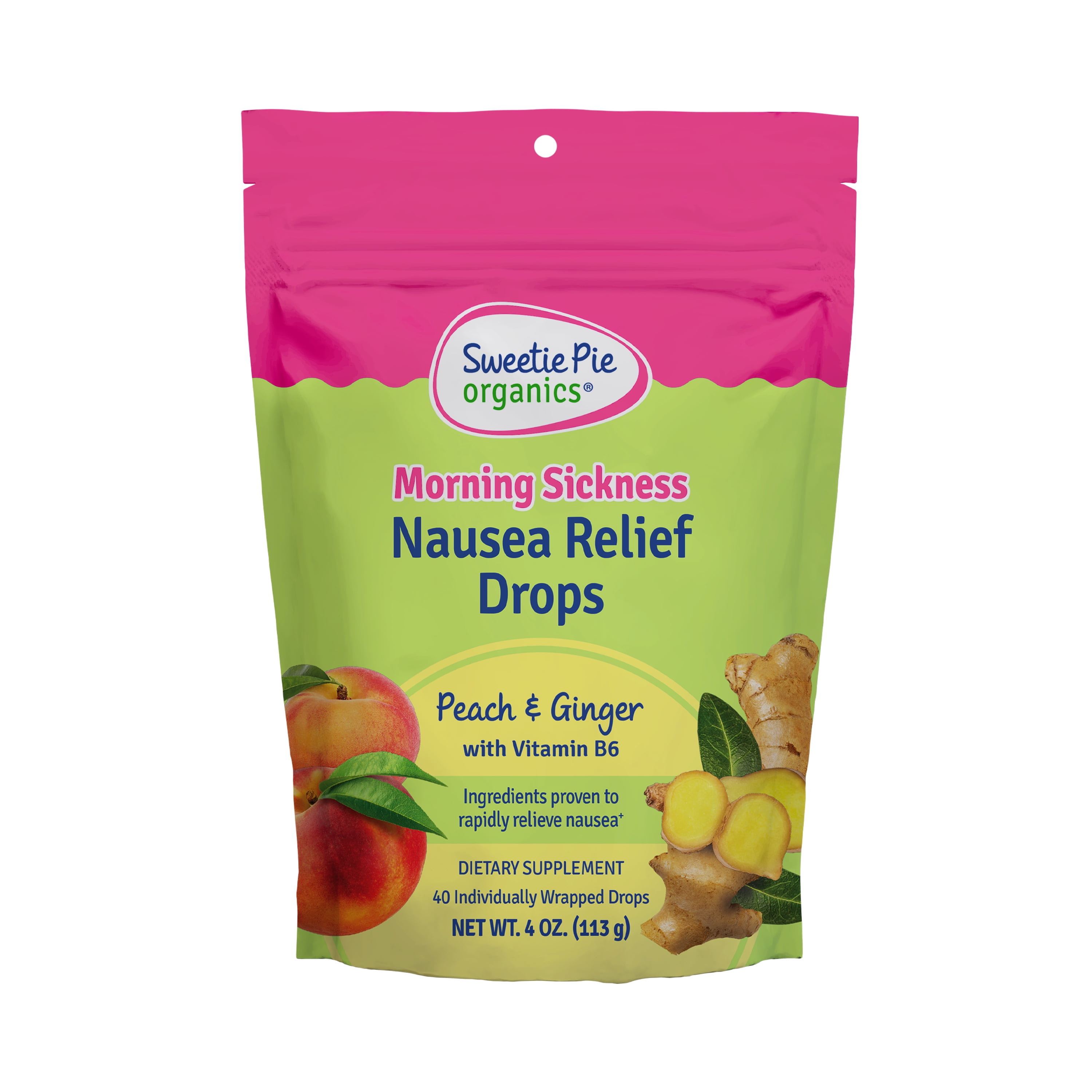 Sweetie Pie Organics Morning Sickness Nausea Relief Drops , Peach