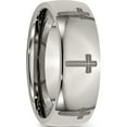 thumbnail image 4 of Titanium Polished Cross Laser Design 8mm Band (Size 11.5) Made In China tb2d-11.5, 4 of 5