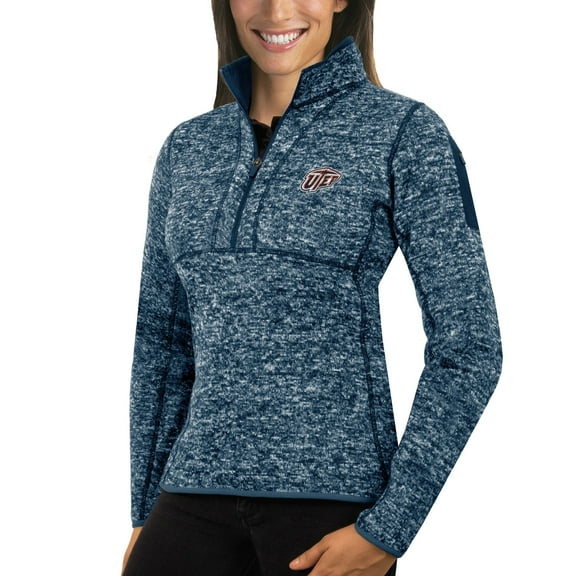 Women's Antigua Navy UTEP Miners Fortune 1/2-Zip Pullover Sweater