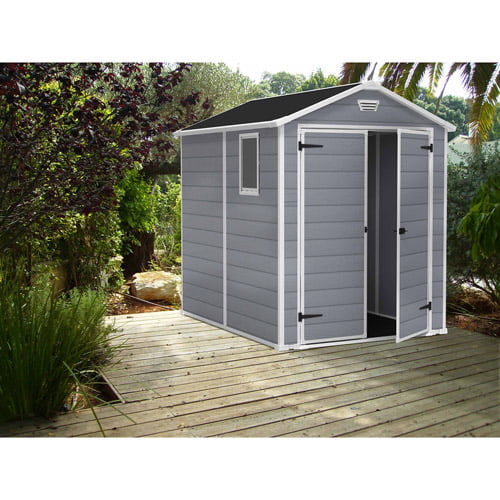 Keter Manor Large 4 x 6 ft Resin Outdoor Backyard Garden Storage Shed 