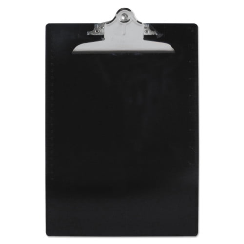 Saunders Recycled Plastic Clipboard with Ruler Edge, 1" Clip Capacity, Holds 8.5 x 11 Sheets, Black