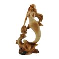 thumbnail image 1 of Statue en Bois Tropical Sculpté en Faux Fini Décoratif Sirène Ridge, 1 of 3