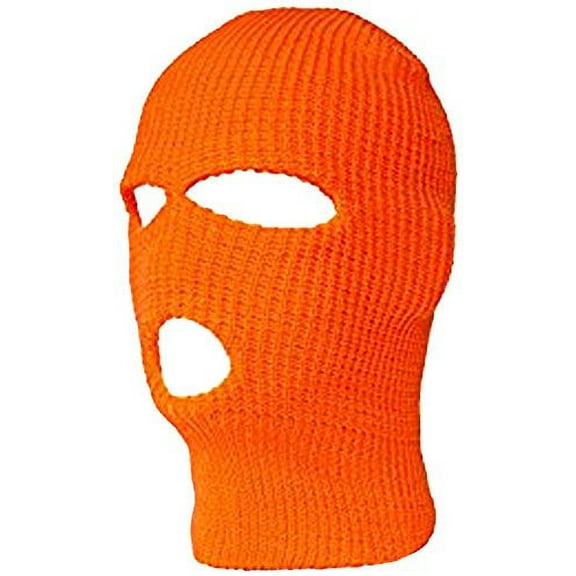 ORANGE FACE MASK Hi-Vis Full Skull Cap Beanie Hunting Safety Winter